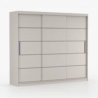 SCHWEBETÜRENSCHRANK ALBA II K 250/218/61 cm 3-türig Kaschmir - Kaschmir/Schwarz, Holzwerkstoff/Kunststoff (250/218/61cm) - imoebel24