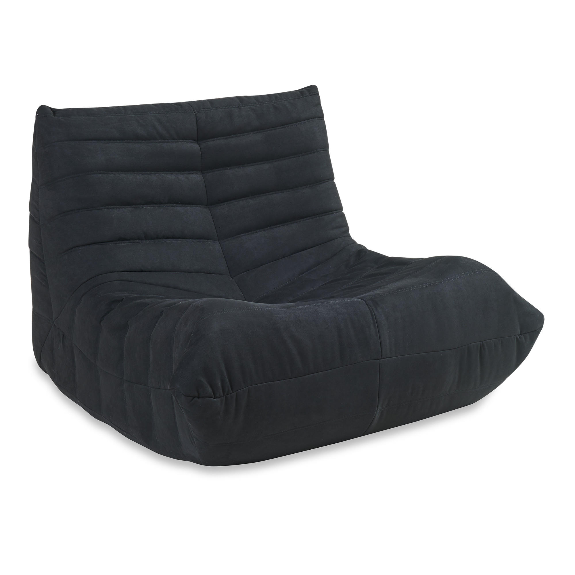 BODENSESSEL Kodsø - Schwarz, Textil (90/75/100cm) - [en.casa]