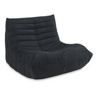 BODENSESSEL Kodsø - Schwarz, Textil (90/75/100cm) - [en.casa]