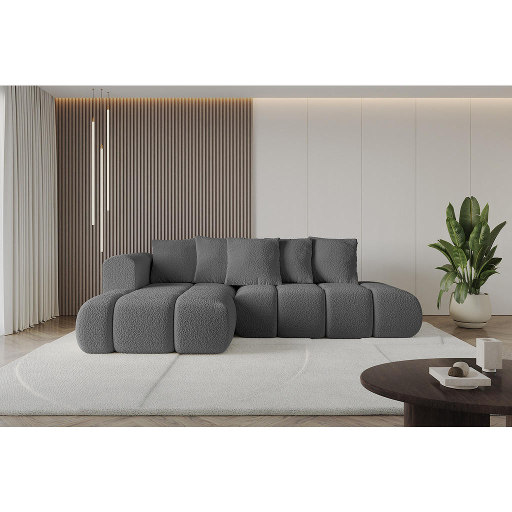 Thumbnail - Altdecor Ecksofa, Grau, Textil, 4-Sitzer, L-Form, Ottomane links, 289x180 cm, Wohnzimmer, Sofas & Couches, Wohnlandschaf...