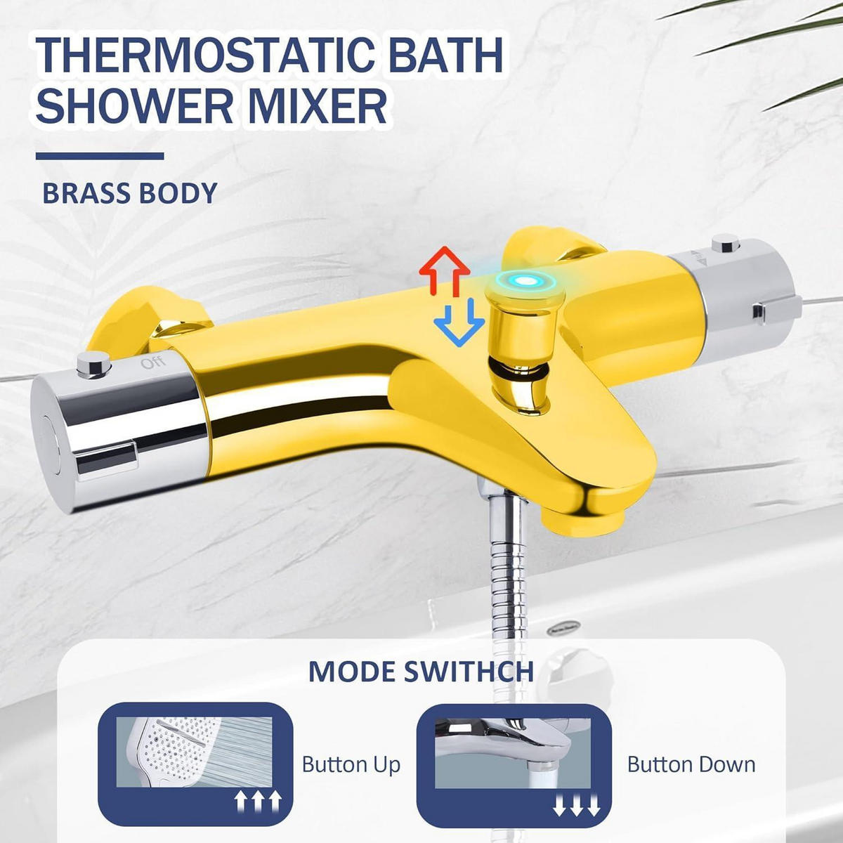 DUSCHARMATUR-SET mit Thermostat 70 cm Duschstange - Silberfarben, Metall (15/10/70cm)