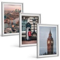 BILDER SET 3er Set - 40x60 cm Silberner Rahmen - London Bridge Guardian Big Ben - Silberfarben, Kunststoff (40/60cm) - TULUP