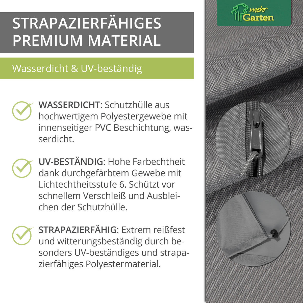 SCHUTZHÜLLE für Ampelschirm Gestell gebogen SHP-20085 - Grau, Kunststoff (84/270/1cm) - mehr Garten