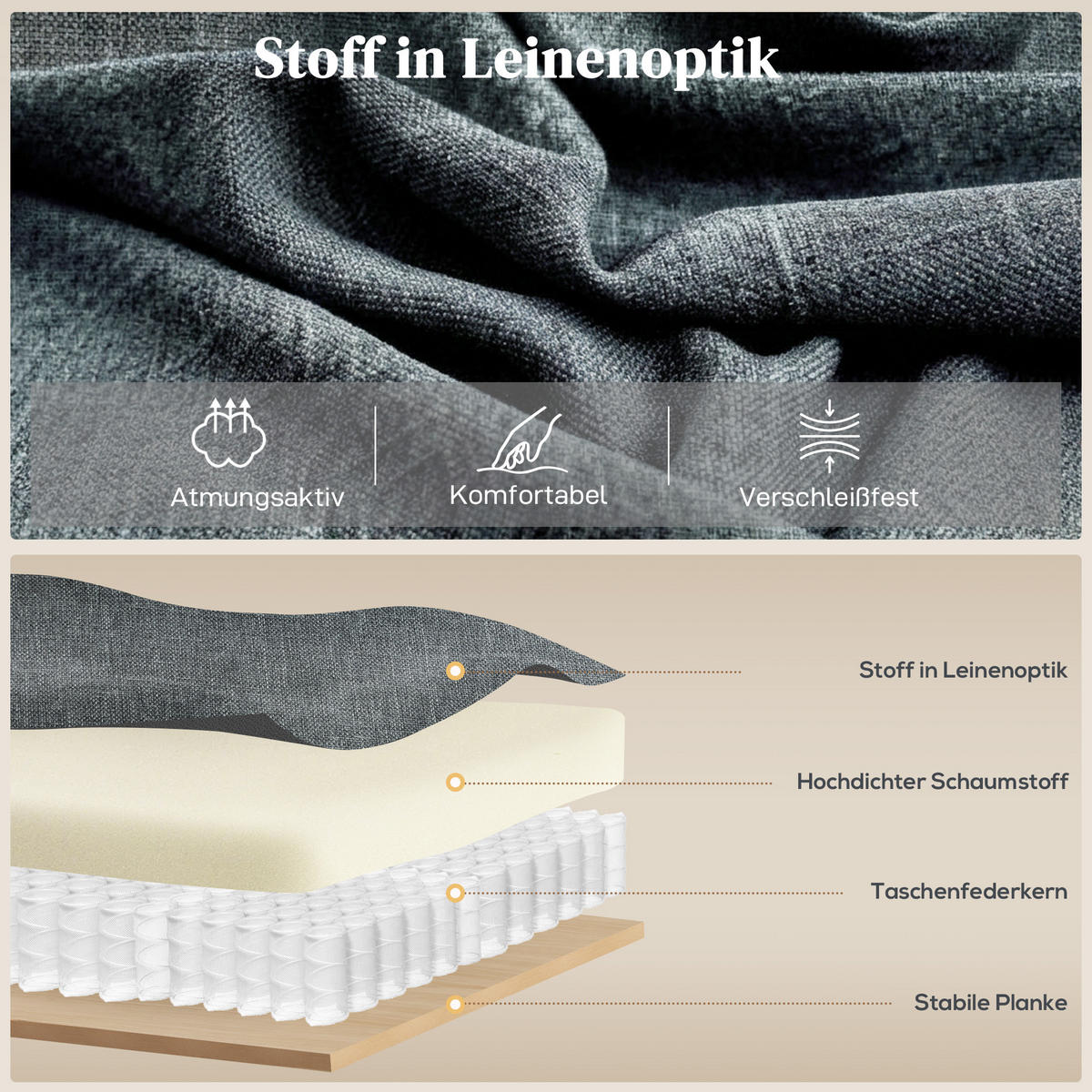 MASSAGESESSEL DE-06429 Mit Aufstehilfe, 45° Lift, 150° neigbar, 8 Massagepunkte, USB Grau - Grau, Textil/Metall (87/108/87.5cm) - ComfortXL