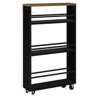 KÜCHENWAGEN schmal 47 x 80 x 13 cm Schwarz - Schwarz, Holz (47/80/13cm) - Beauniv