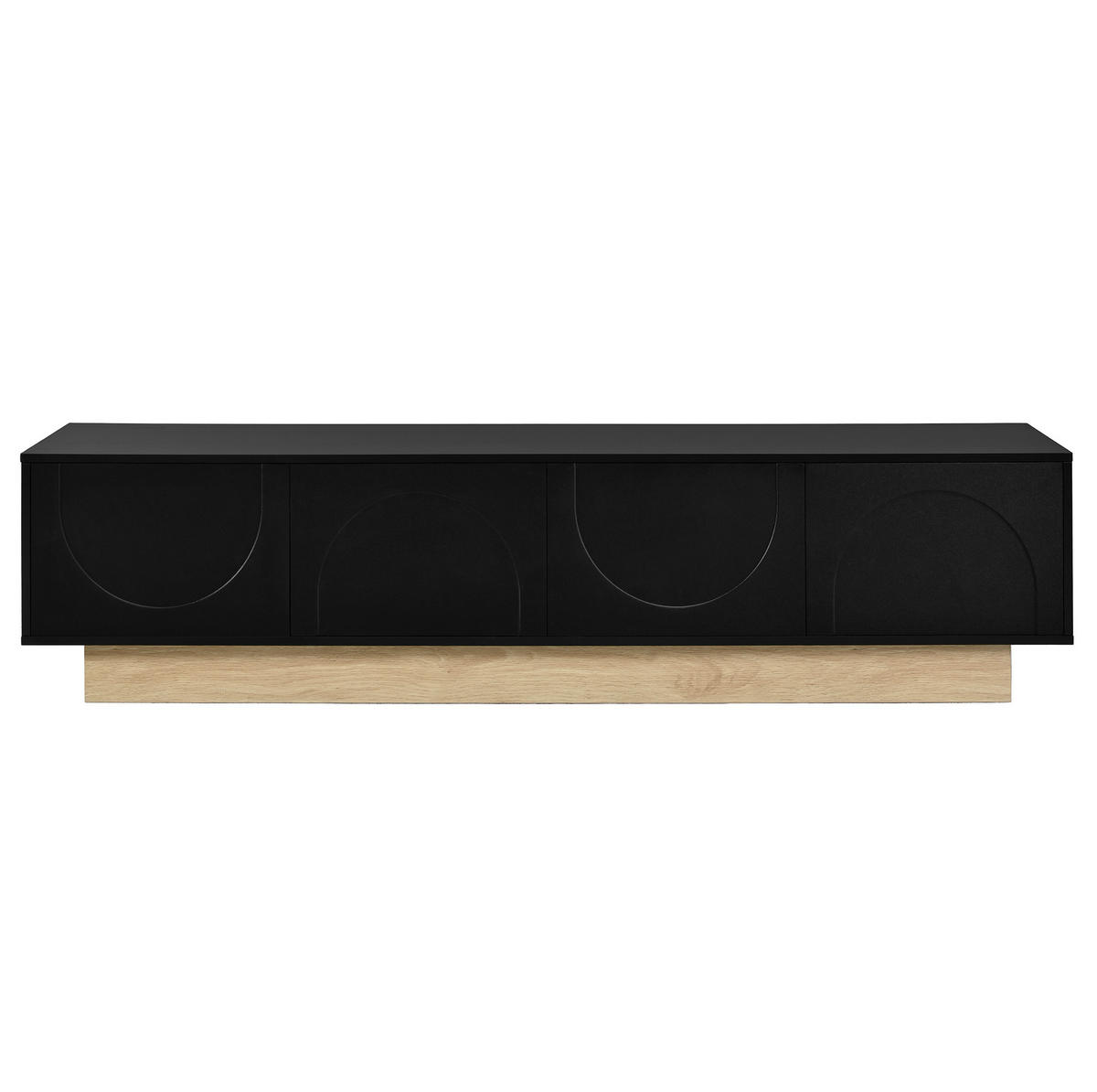 TV-LOWBOARD 175/40/41,5 cm schwarz aus MDF mit Push-to-Open - Schwarz, Holzwerkstoff (40/41.5/175cm) - OKWISH