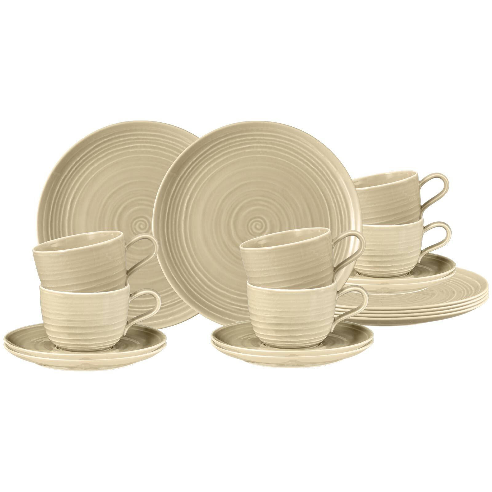 KAFFEESERVICE Terra Sandbeige 18er Set - Beige, Keramik (1/1/1cm) - Seltmann Weiden