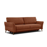 SOFA FIGARI 3-Sitzer mit Schlaffunktion, dunkelorange - Dunkelorange/Braun, Holz/Textil (232/90/107cm) - Courtois Laville