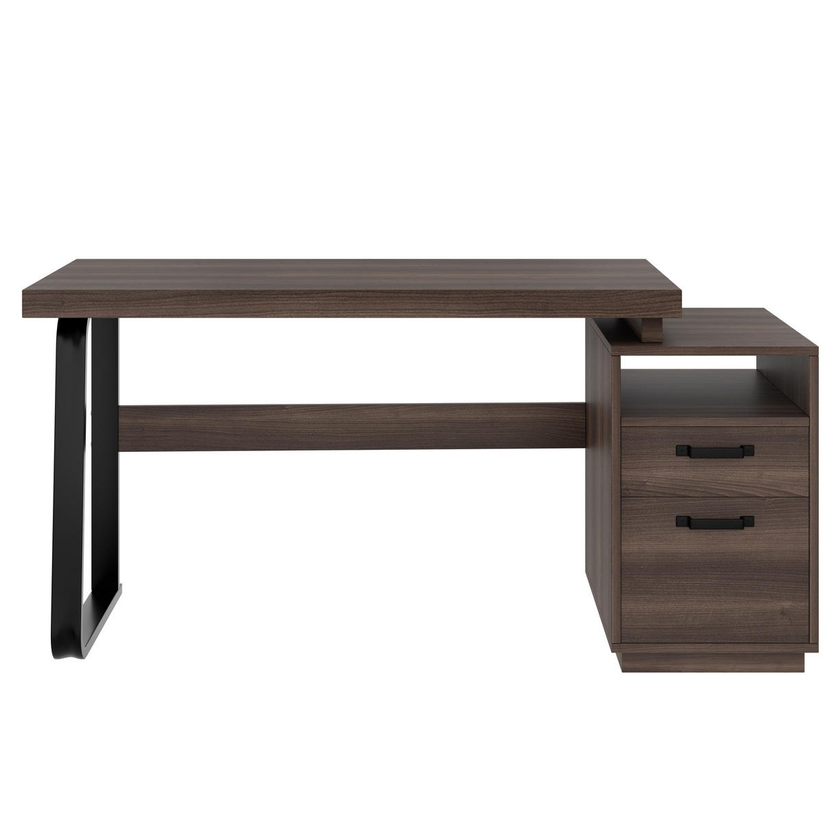 SCHREIBTISCH 135/54 cm mit Schublade und Ablage in Braun - Dunkelbraun, Holzwerkstoff (161/54/76.4cm) - BEAOK