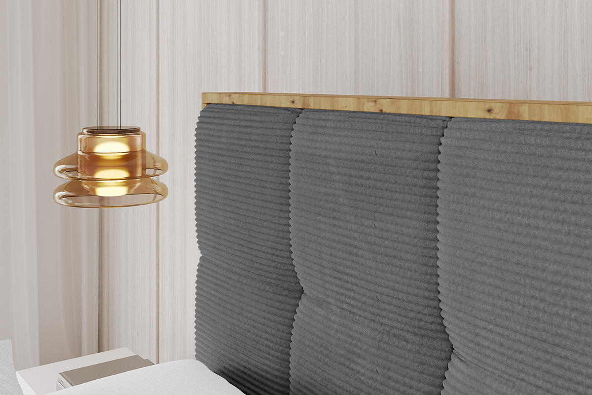 POLSTERBETT mit Bettkasten und Lattenrost, Boxbett ohne Matratze - ENZO7 140x200 Dunkelgrau - Anthrazit, Holzwerkstoff/Textil (140/200cm) - ALTDECOR