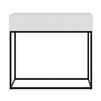 KONSOLENTISCH Veldio Weiß mit schwarzen Beinen 90 cm - Schwarz/Weiß, Holzwerkstoff/Metall (35.6/90/79cm) - Selsey