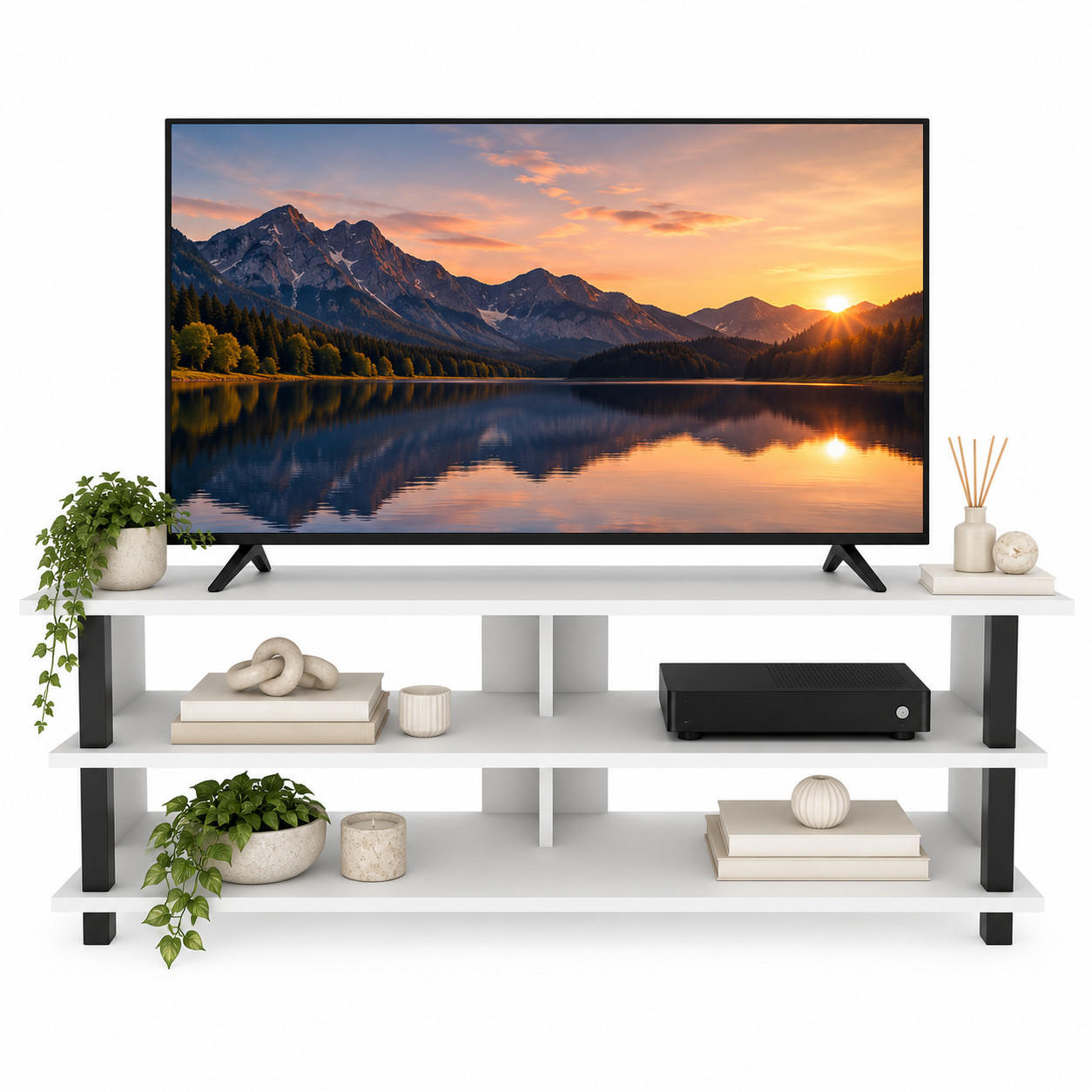 Decorotika TV Schwarz, Weiß 120x47x45 cm