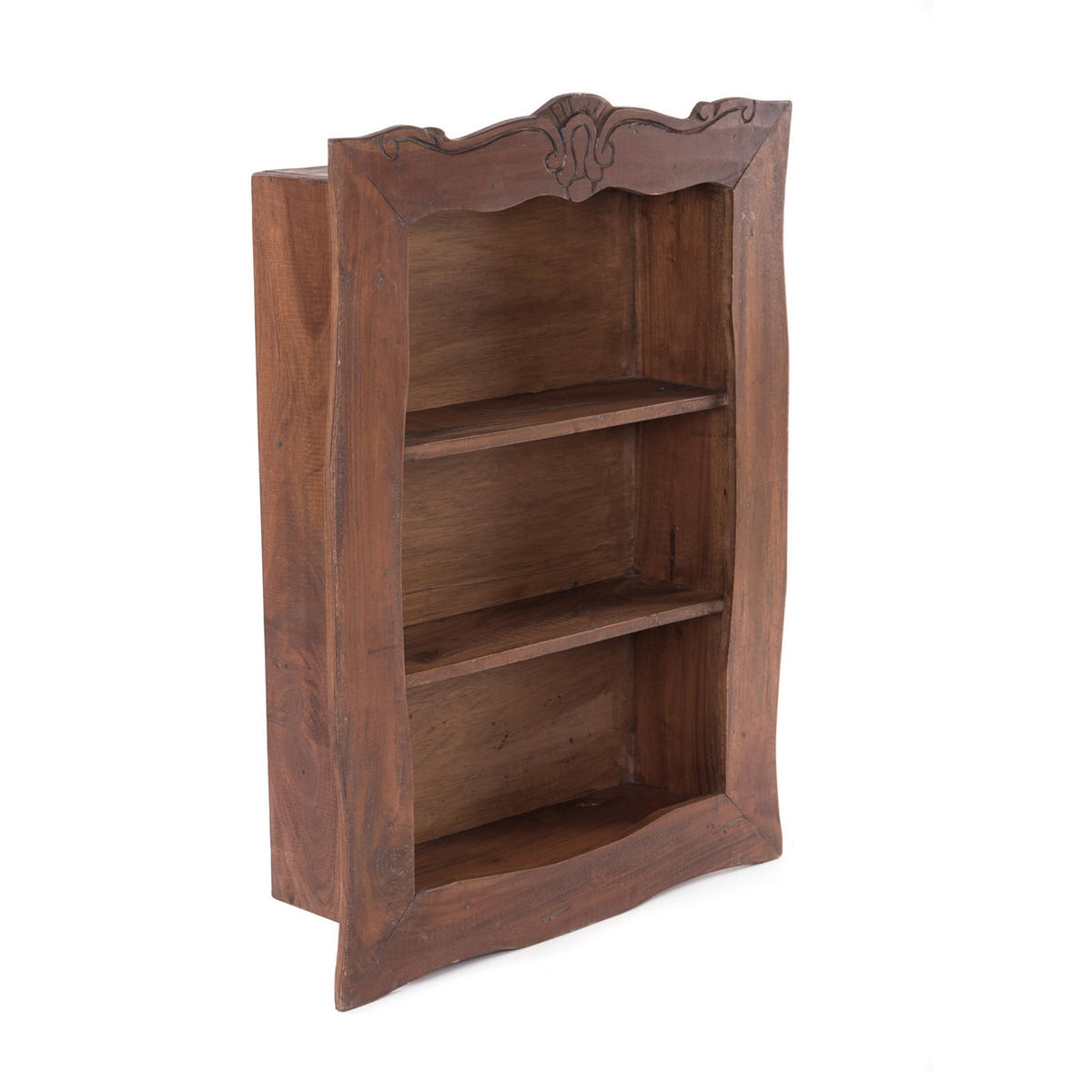 WANDREGAL Clea 80 Mahagoni Holz, 3 Ebenen dunkelbraun - Naturfarben, Holz (59/80/17cm) - DESIGN DELIGHTS