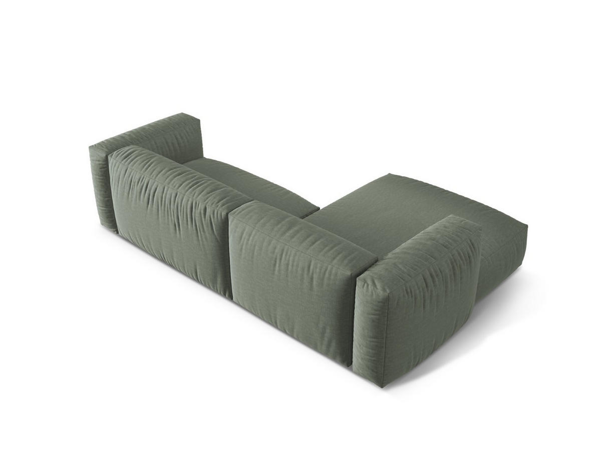 ECKSOFA modular links Martina aus strukturiertem Stoff moosgrün 2 Sitzplätze - Salbeigrün, Textil (176/283cm) - Micadoni