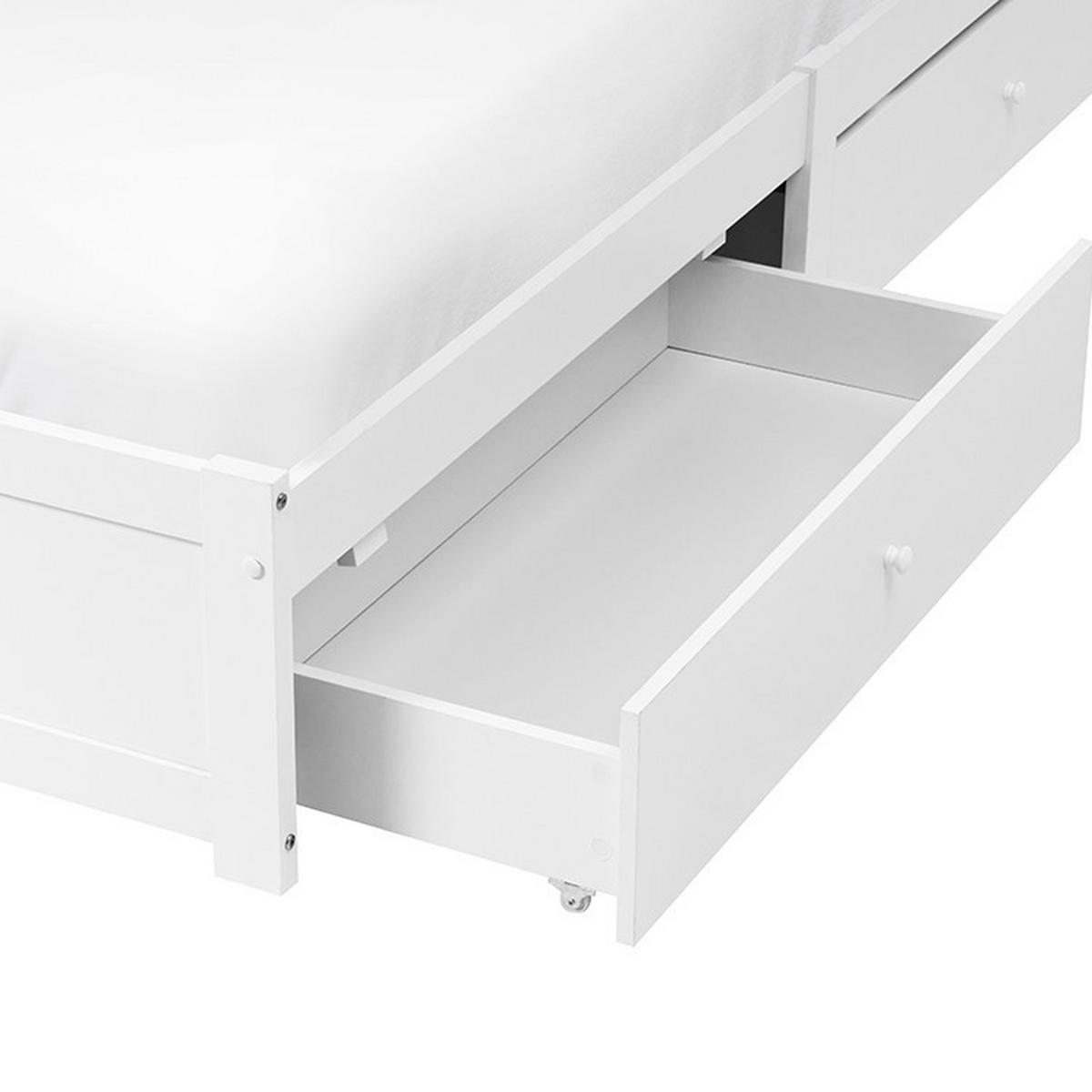 SÄNG 160/200 cm vit Brux - Vit, Träbaserade material (160/200cm) - Beliani