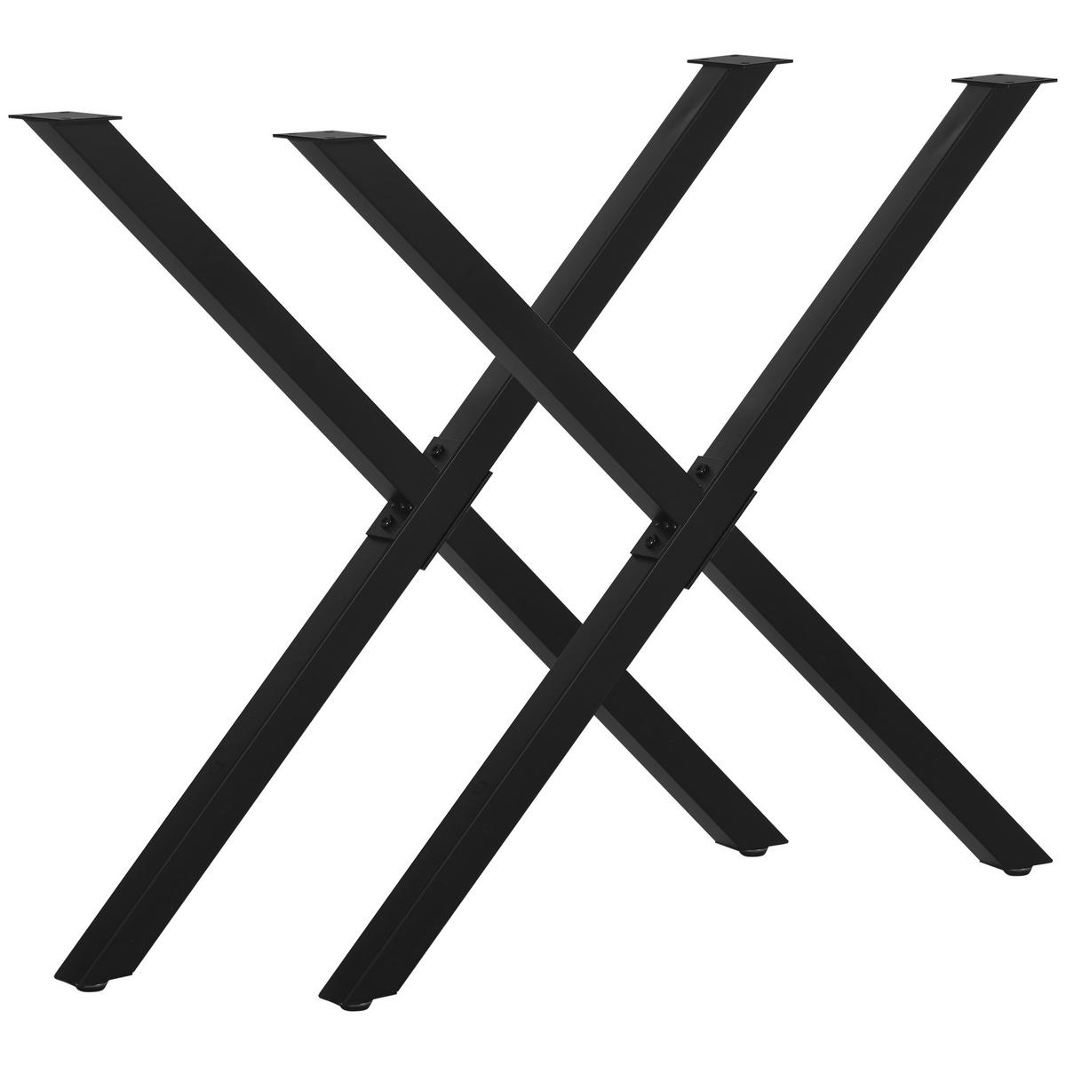 TISCHBEINE aus Stahl, 2 Stück, Schwarz - Schwarz, Metall (4/72/80cm) - HOMCOM