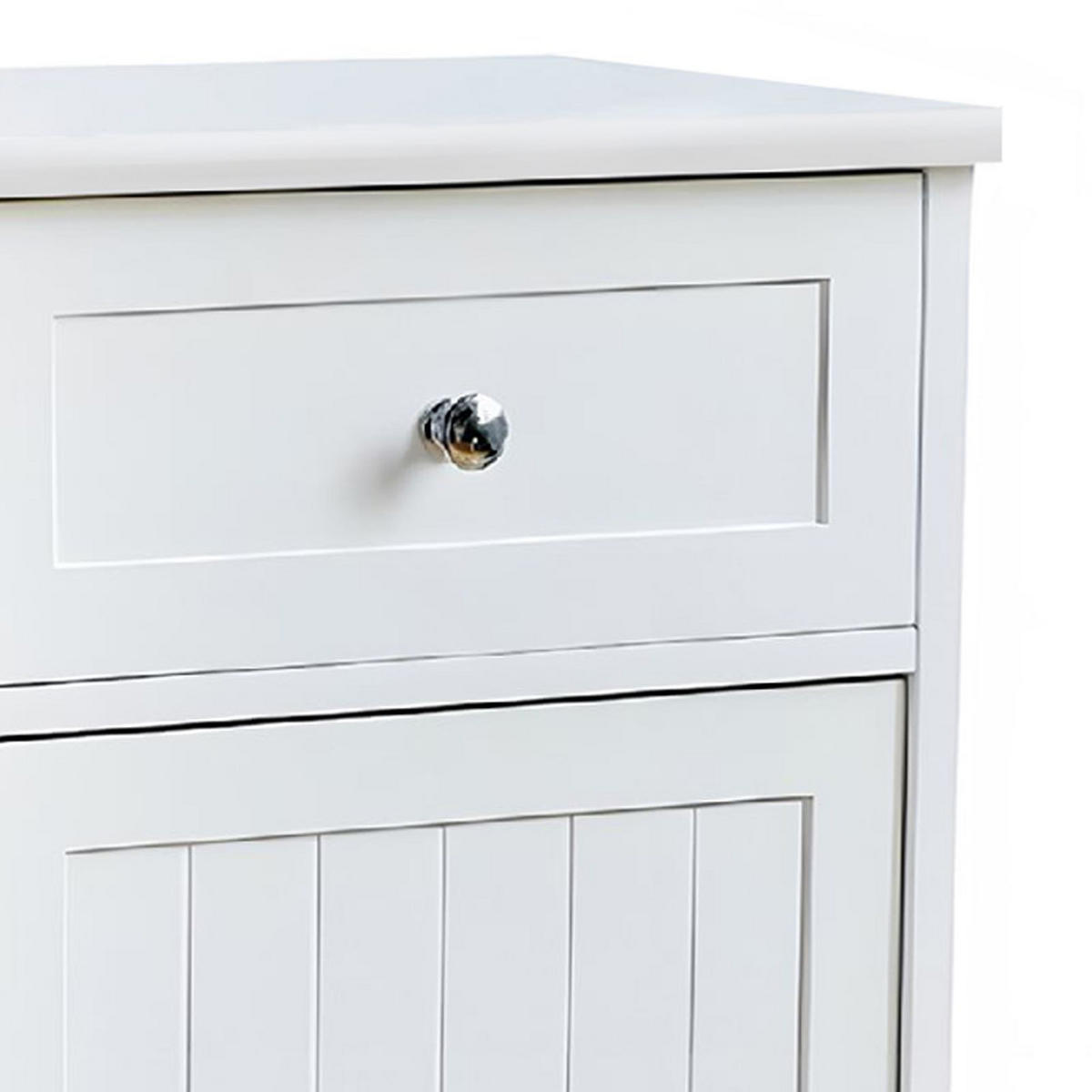 BADZIMMERSCHRANK Weiß 42 x 34 x 76 cm mit Schublade und Tür - Weiß, Holzwerkstoff/Metall (42/76/34cm) - Begryf