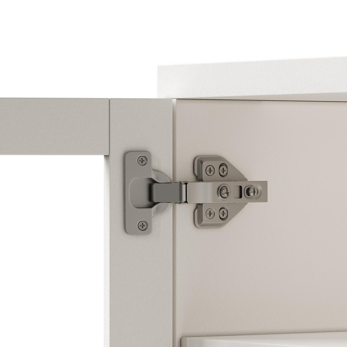 BUFFET DE-38471 140/38/180 cm mit LED-Beleuchtung und 4 Schubladen Naturholz - Weiß, Holzwerkstoff (140/180/38.5cm) - ComfortXL