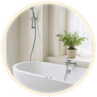 WANDSPIEGEL rund 70 cm Glas Klarglas - Klar, Glas (70/70/3.5cm) - CLP