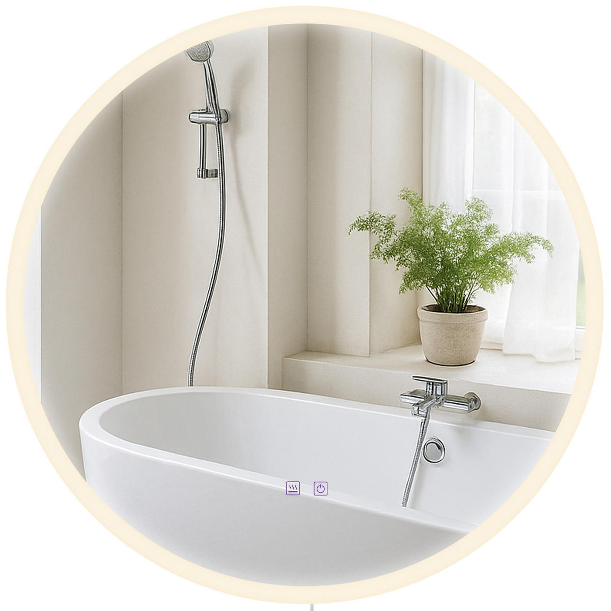 BADSPIEGEL Linz 70 ohne Bluetooth 70x3,5x70cm Glas Klarglas Badezimmerspiegel - Klar, Glas (70/70/3.5cm) - DELUKE