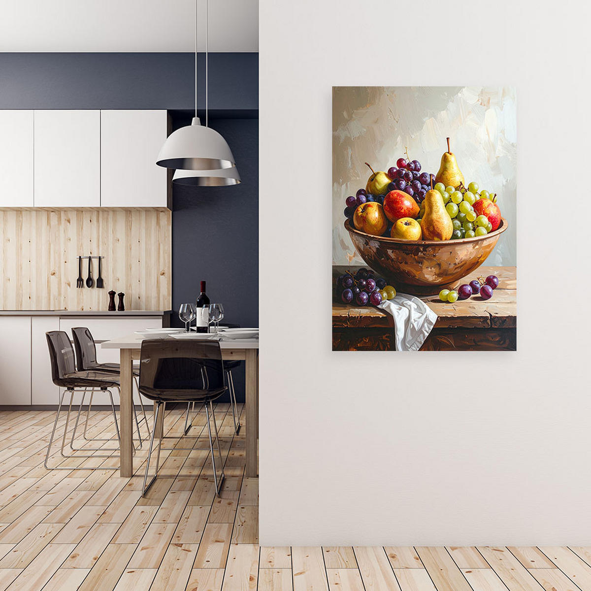 LEINWANDBILD Essen & Trinken 70x100cm - Multicolor, Textil (70/100cm) - Feeby