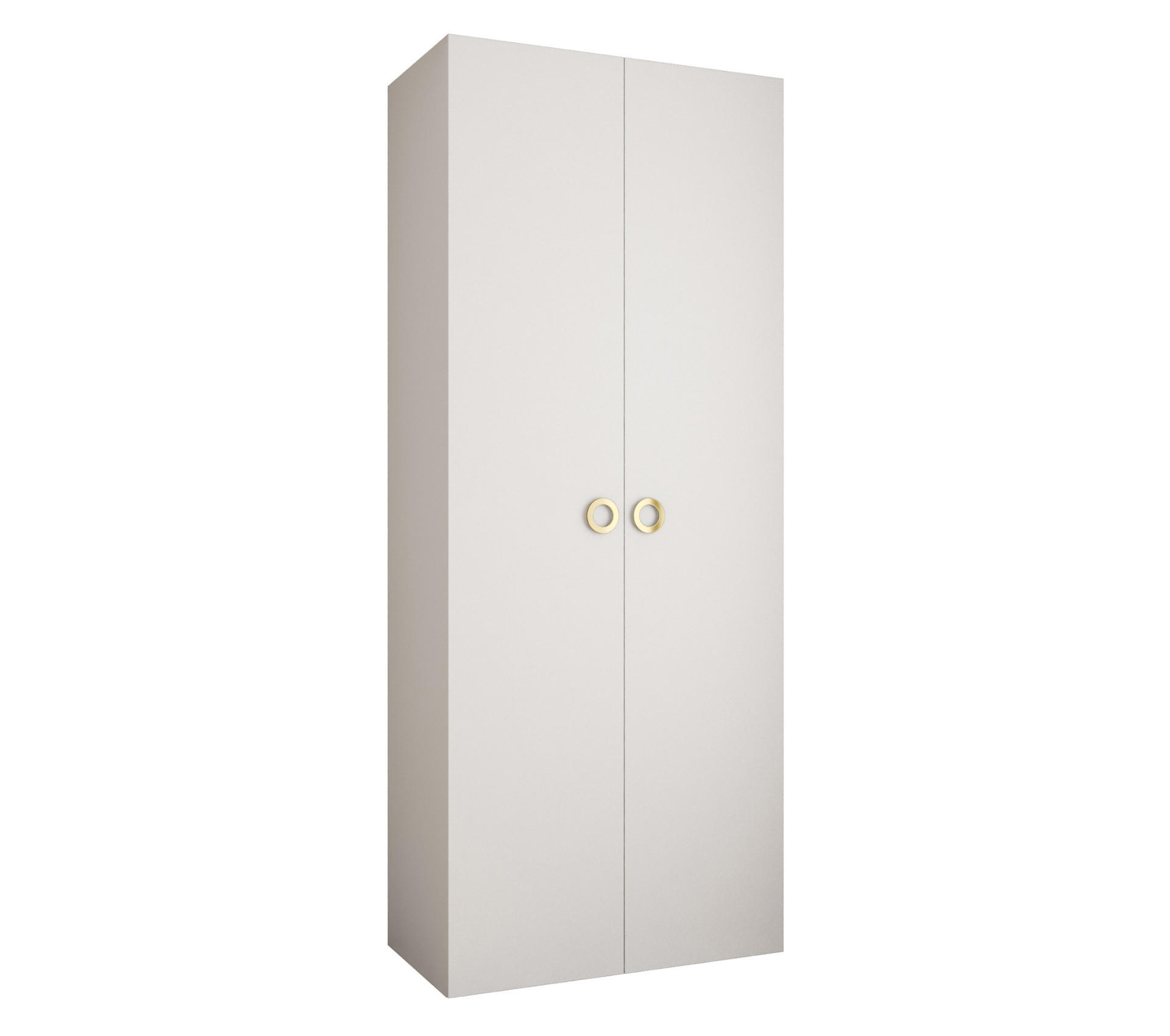 DREHTÜRENSCHRANK 245,5/100/50 2-türig - Goldfarben/Weiß, Holz/Metall (100/245.5/50cm) - Abiks Möbel