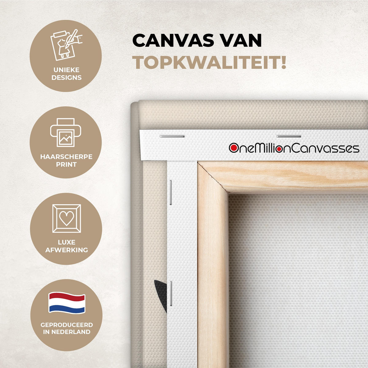 LEINWANDBILD Pflanze - Beige - Japanisch Deko Wohnzimmer 20x30 cm - Schwarz, Textil (20/30cm) - MuchoWow