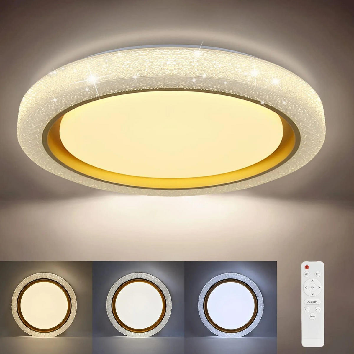 LED-DECKENLEUCHTE Michael 40/40/8 cm - Weiß, Metall (40/40/8cm) - Nettlife