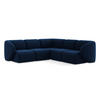 ECKSOFA Samt Stoff Blau - Türkis/Schwarz, Holzwerkstoff/Kunststoff (251/251cm) - Makamii