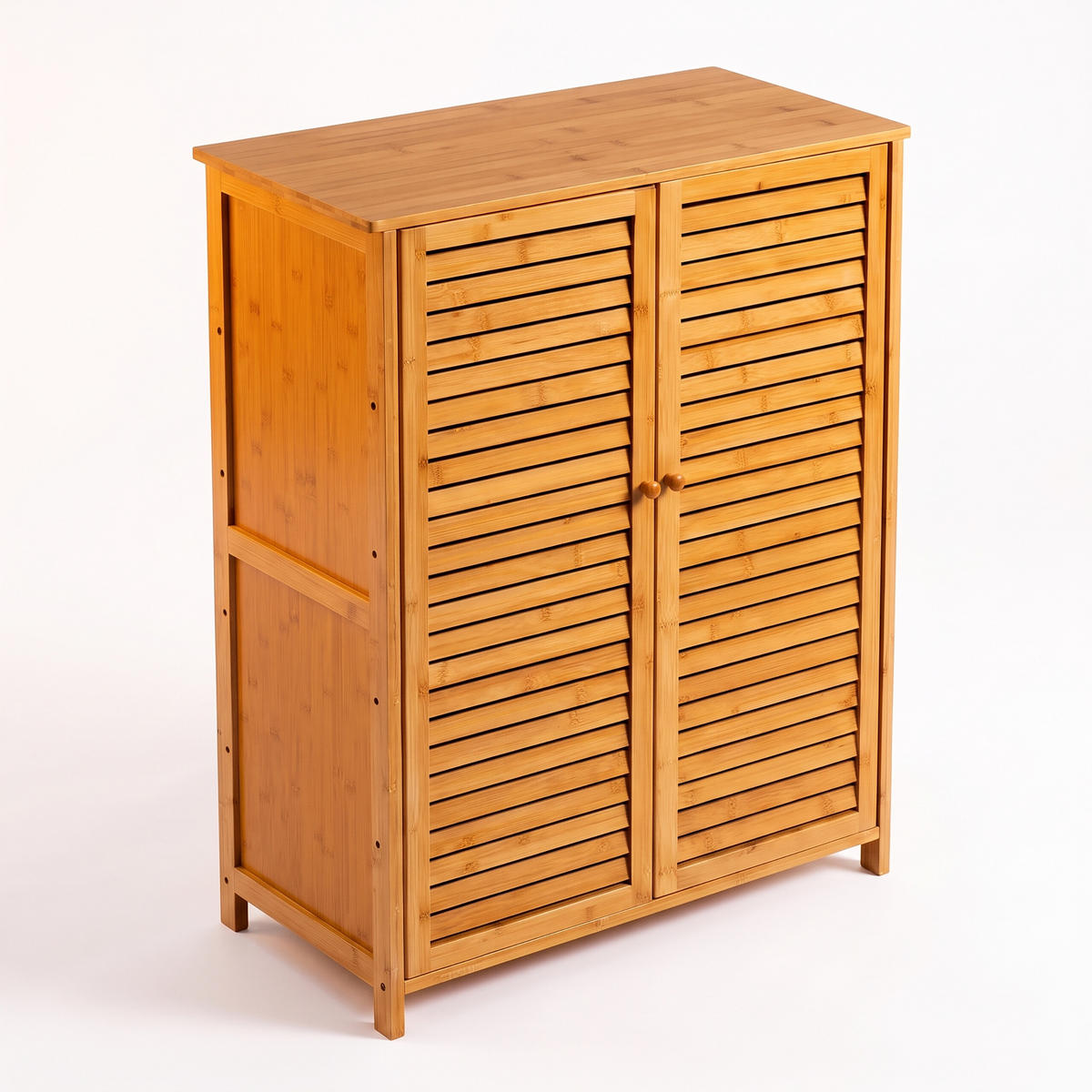 BOTNÍK Prírodná bambus 5 priehradiek 87,5x66x33 cm - svetlohnedá, drevo (66/87.5/33cm) - Relaxdays