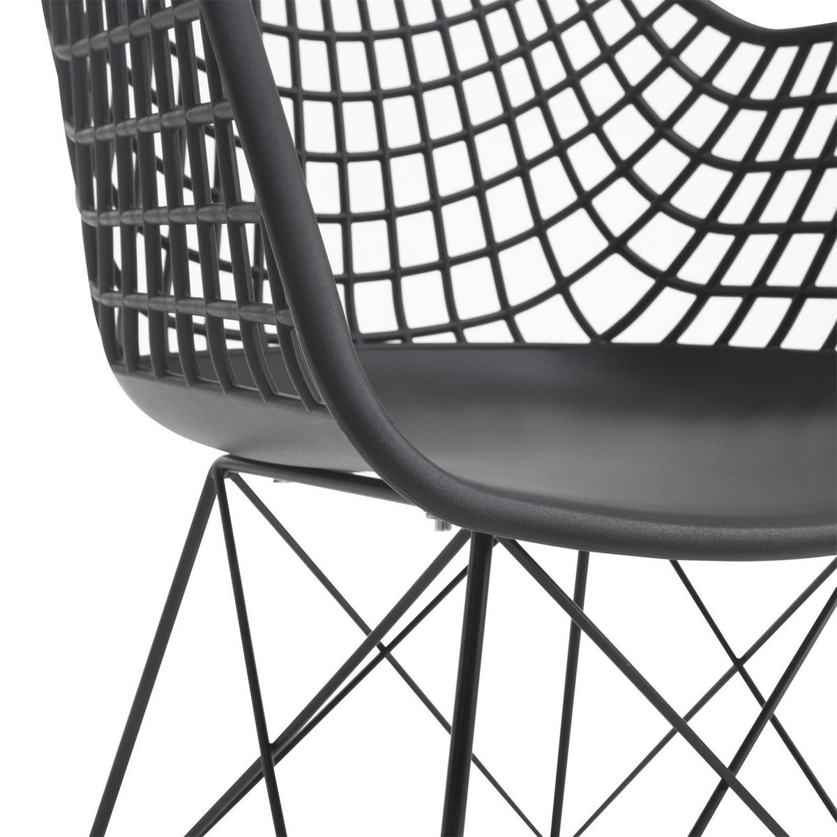 ESSZIMMERSTÜHLE ALICANTE 4ER-SET - Schwarz, Textil (59/87/54cm) - IDIMEX