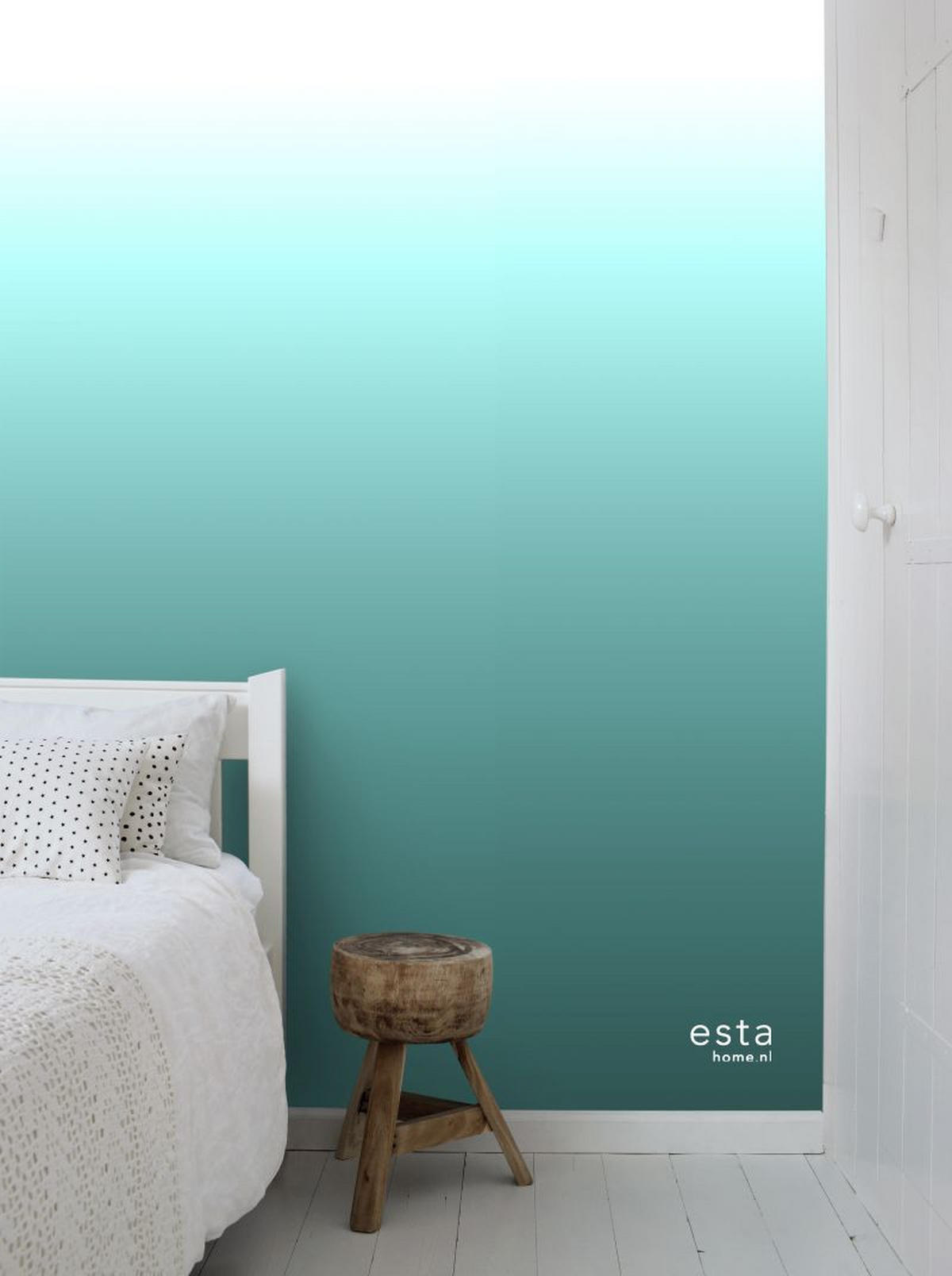 FOTOTAPETE Dip-Dye Muster 100 x 279 cm - Türkis, Papier (100/279cm) - ESTAhome