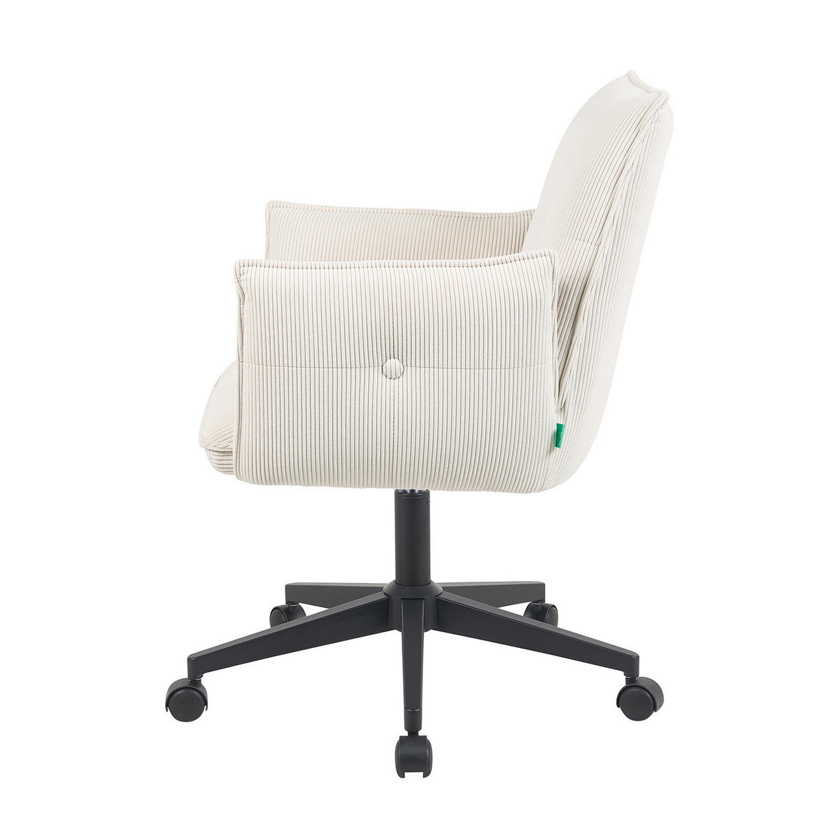 BÜROSTUHL Mika-Malu - Creme/Schwarz, Textil/Metall (60/85/63cm) - DUBI Möbel