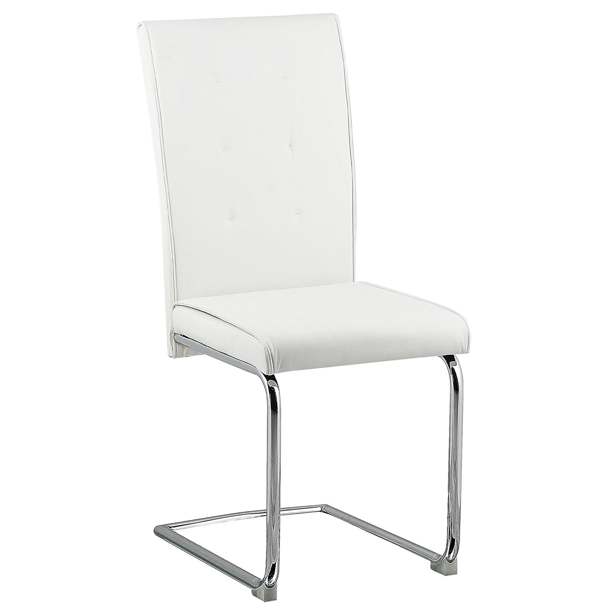 ESSZIMMERSTUHL 2er-Set Kunstleder Weiß Rovard - Weiß, Textil/Metall (42/101/52cm) - Beliani