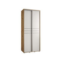 SCHWEBETÜRENSCHRANK 235,2/100/45 2-türig - Silberfarben/Weiß, Holz/Metall (100/235/45cm) - Abiks Möbel