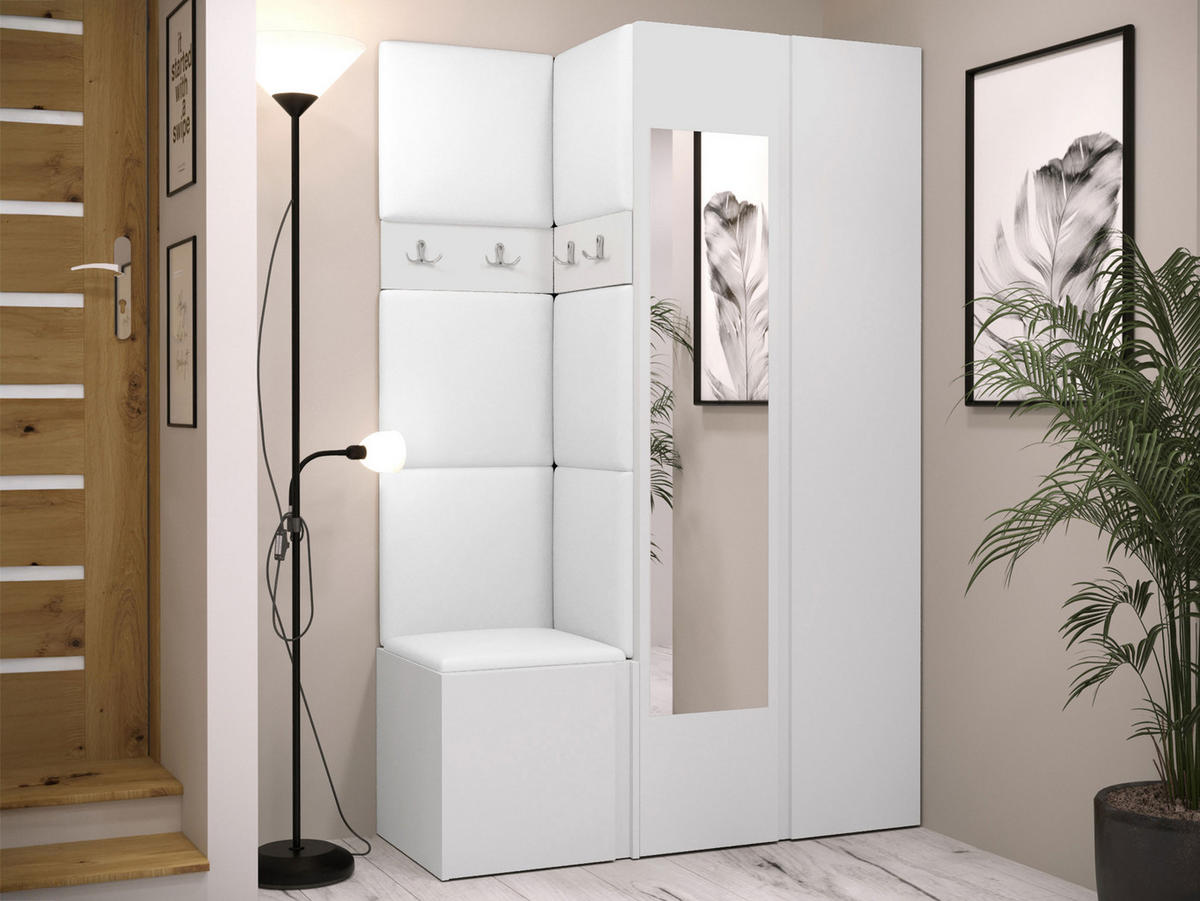 GARDEROBEN-SET Orion XXVI - Weiß, Holzwerkstoff/Kunststoff (116/186/46cm) - MIRJAN24