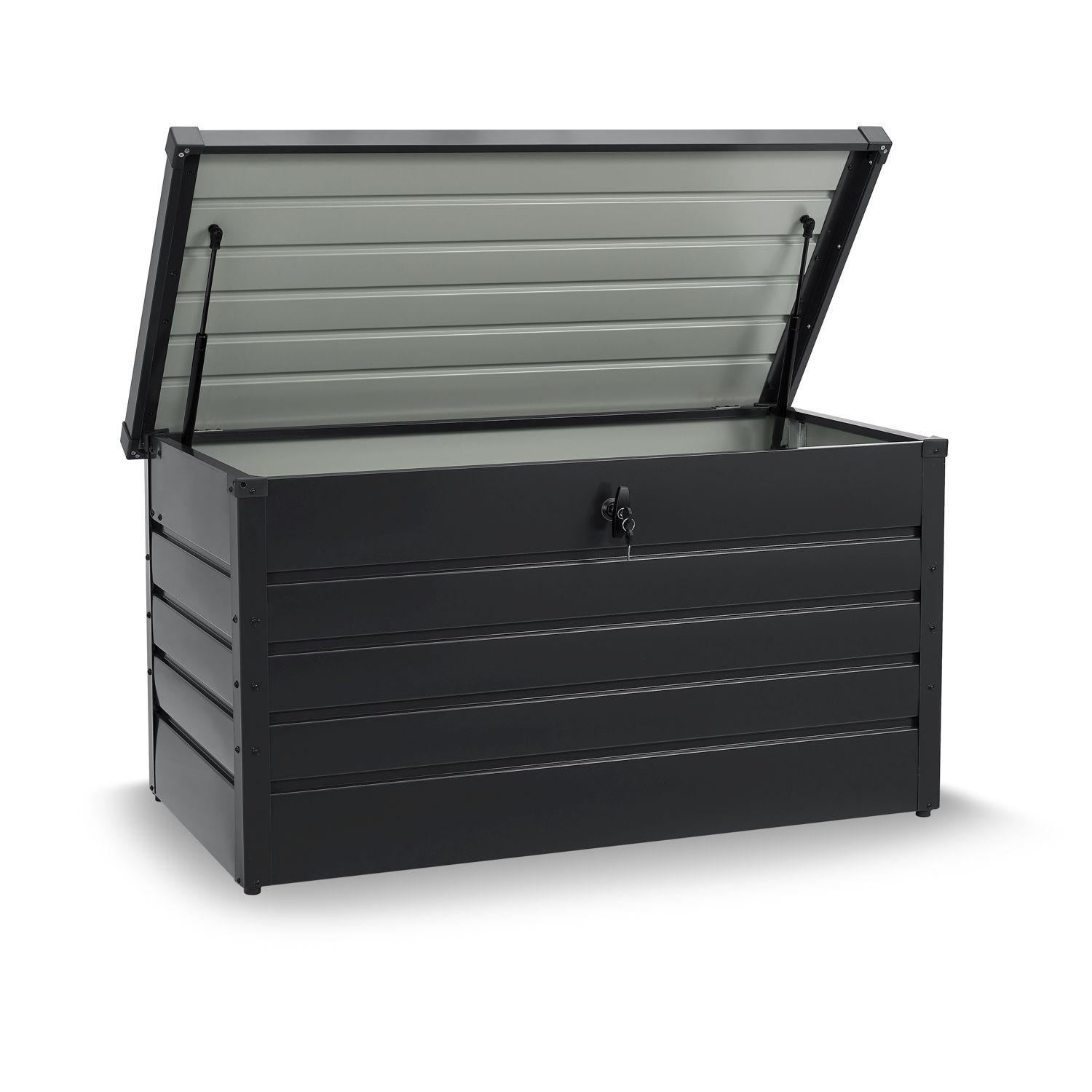 AUFBEWAHRUNGSBOX Limani anthrazit - Grau, Metall (120/63/53cm) - Juskys