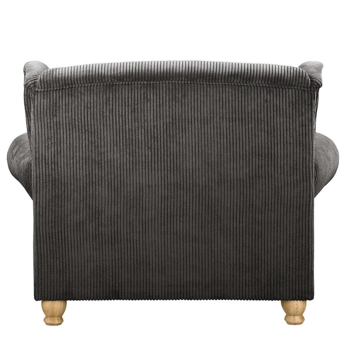 XXL SESSEL - Cord - Grau, Holz/Textil (135/100/128cm) - home24