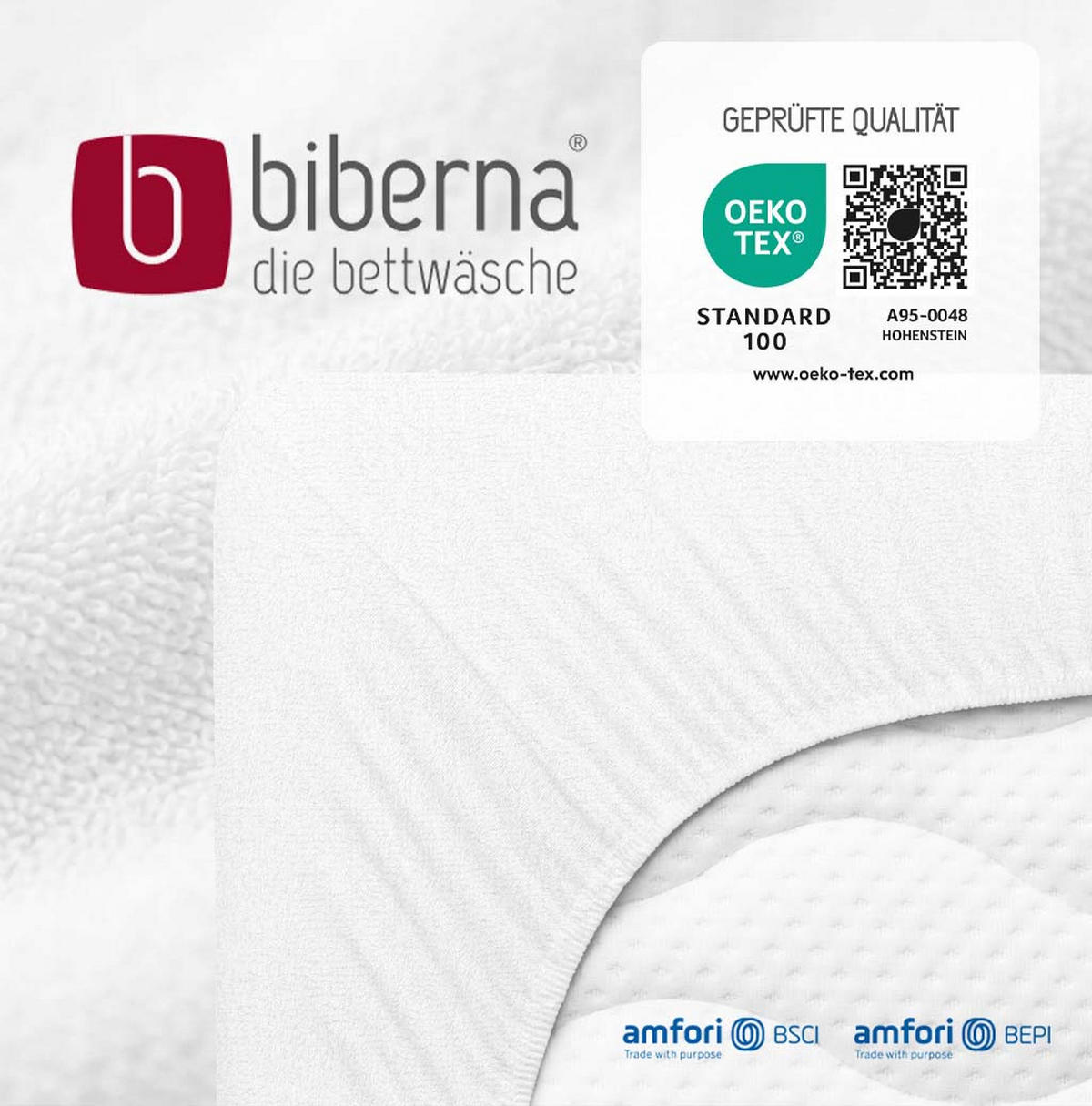 SPANNBETTTUCH Premium Frottee weiss, 90x190 cm - 100x200 cm - Weiß, Textil (100/200cm) - biberna
