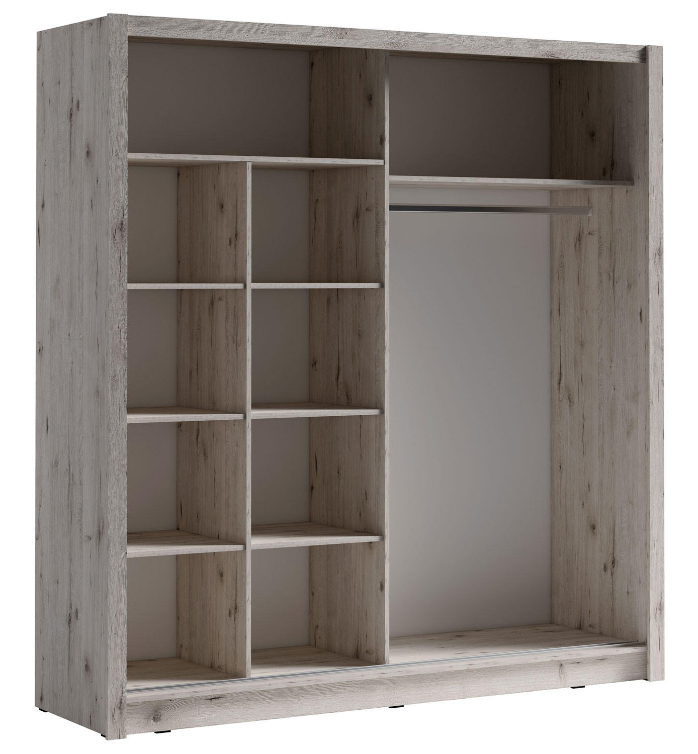 Thumbnail - Feldmann-Wohnen Schiebetürenschrank, Graubraun, Holz, 8 Fächer, Rechteckig, 205x215x62 cm, Schlafzimmer, Kleiderschränke...