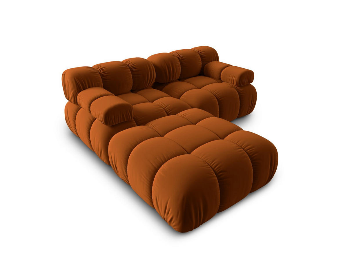MODULARES-SOFA Bellis aus Samt terrakotta 3 Sitzplätze - Terra cotta, Textil (188/63/188cm) - Micadoni