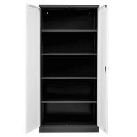 STAHLSCHRANK Bee mit 10 lackierten Fachböden 195x92x50 cm Korpusfarbe Anthrazit Frontfarbe Verkehrsweiß - Weiß, Metall (92/195/50cm)
