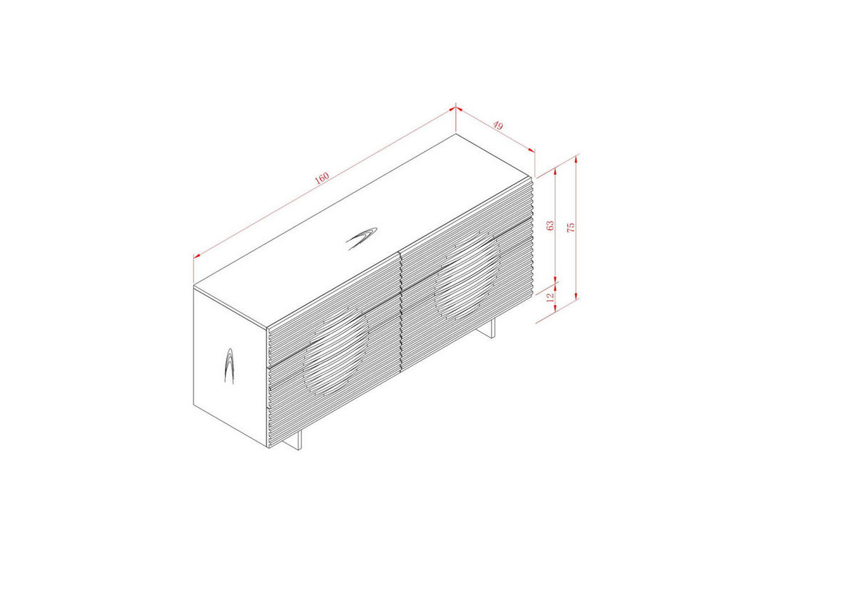SIDEBOARD HUDSON Weiß 160x49x75 cm - Weiß, Holzwerkstoff (160/75/49cm) - FURNLUX