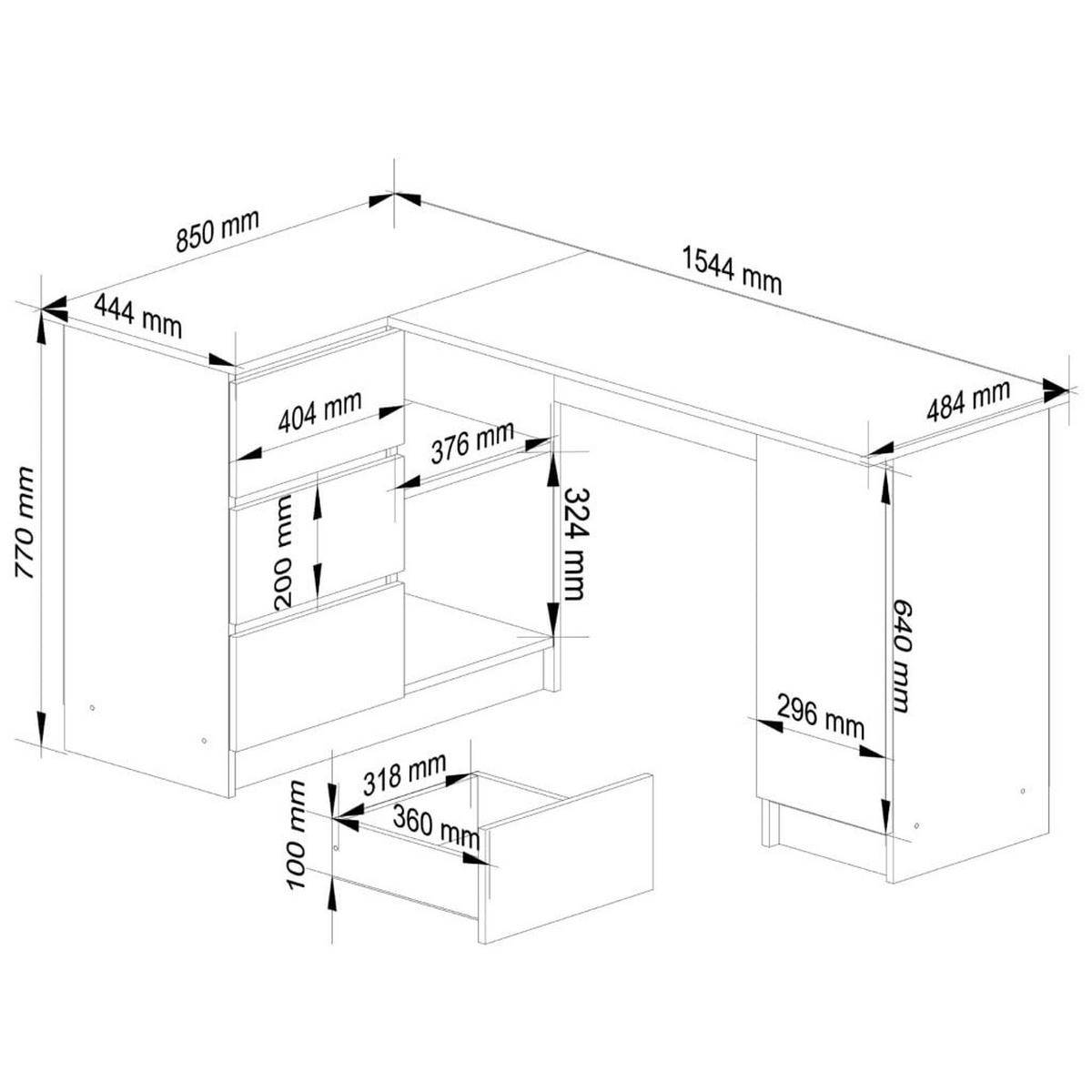 SCHREIBTISCH Eiche Sonoma, Weiß 77/155/85 - Weiß/Sonoma Eiche, Holzwerkstoff (85/155/77cm) - RAUMHIRSCH FURNITURE