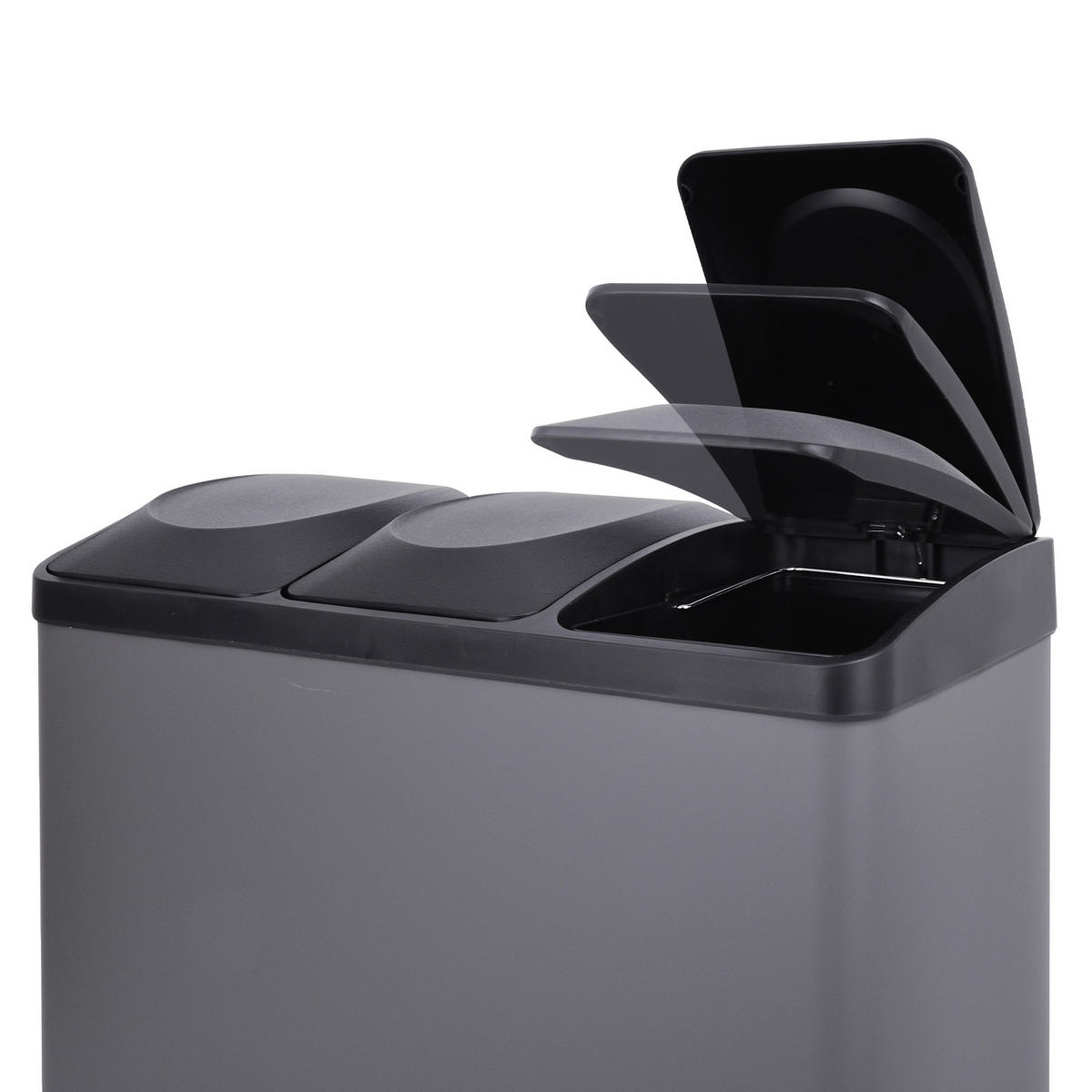MÜLLEIMER TC3X15 - Grau, Metall (60/48/33cm) - SVITA