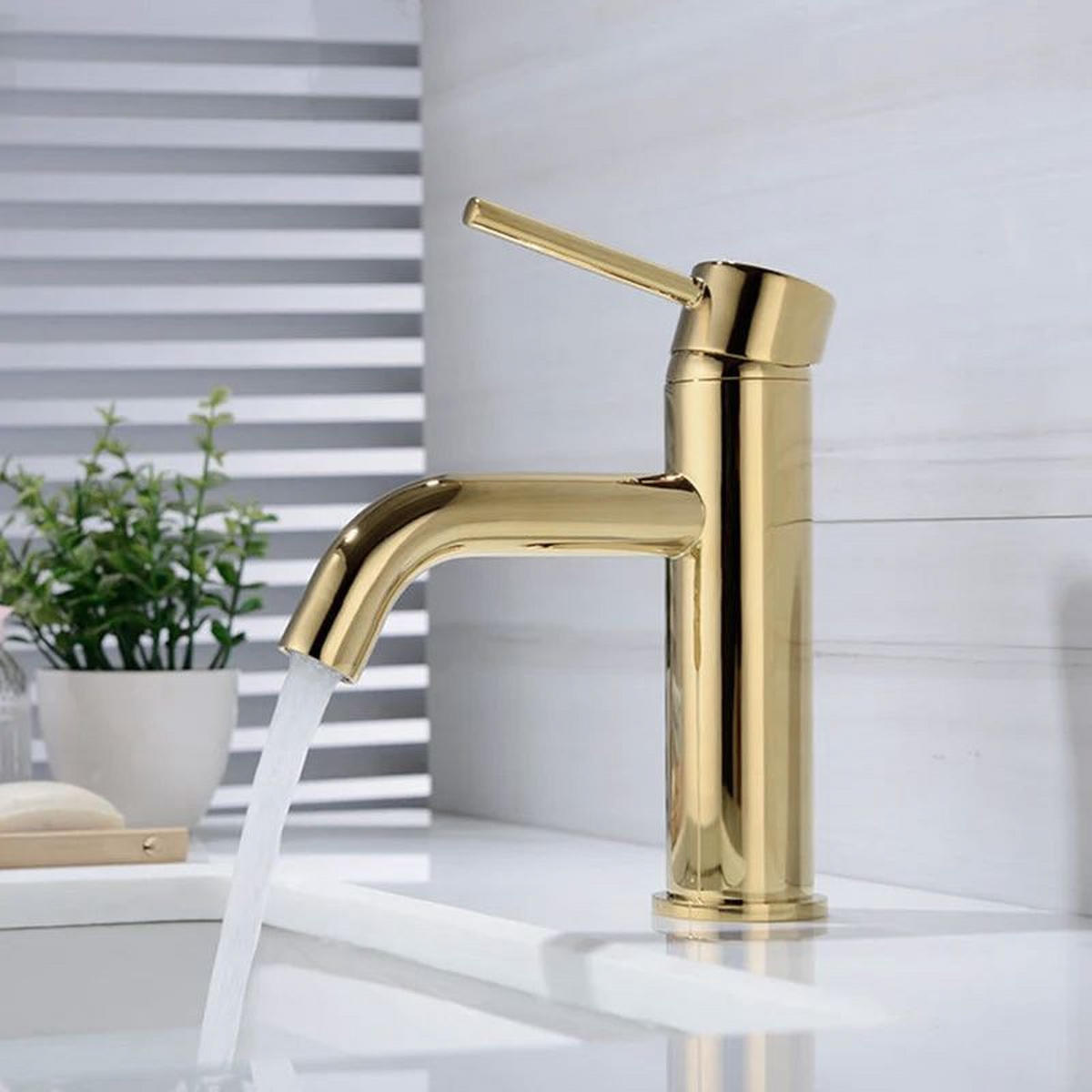 WASCHBECKENARMATUR Rea Lungo L. Gold Light Gold Low - Goldfarben, Metall (5/16.5/15cm) - REA