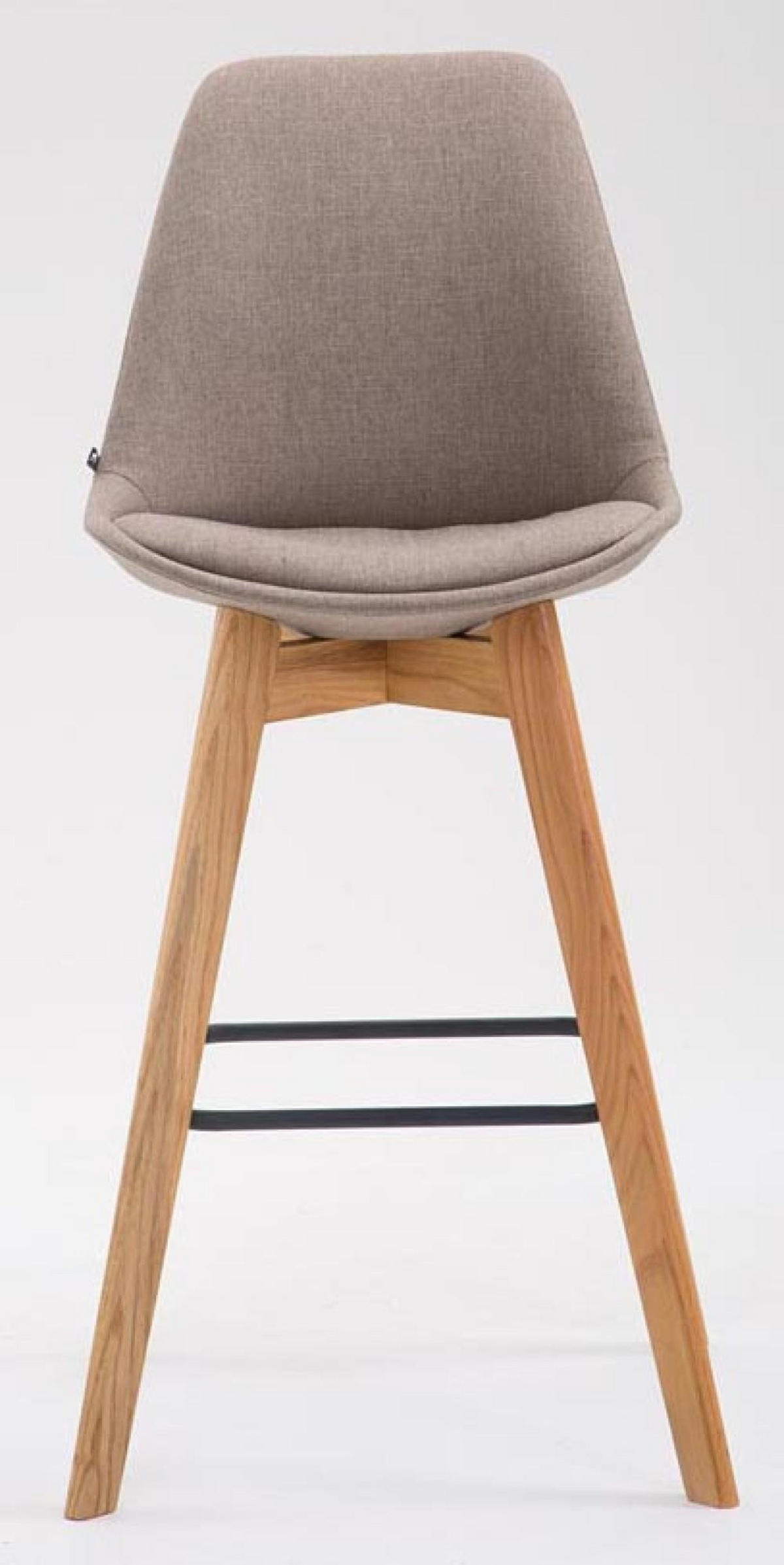 BARHOCKER 2er Set Stoff taupe - Taupe/Eukalyptusholzfarben, Holz/Textil (48/112/56cm) - CLP