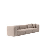 SOFA 3-Sitzer, Chenille-Stoff Cremona, Beige, GRETA - Beige, Holz (319/70/89cm) - Kaiser Möbel