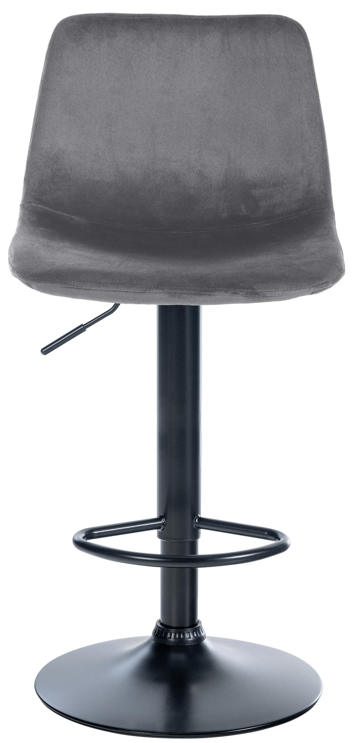 BARHOCKER 2er Set Samt dunkelgrau - Dunkelgrau/Schwarz, Textil/Metall (44/88/43cm) - CLP