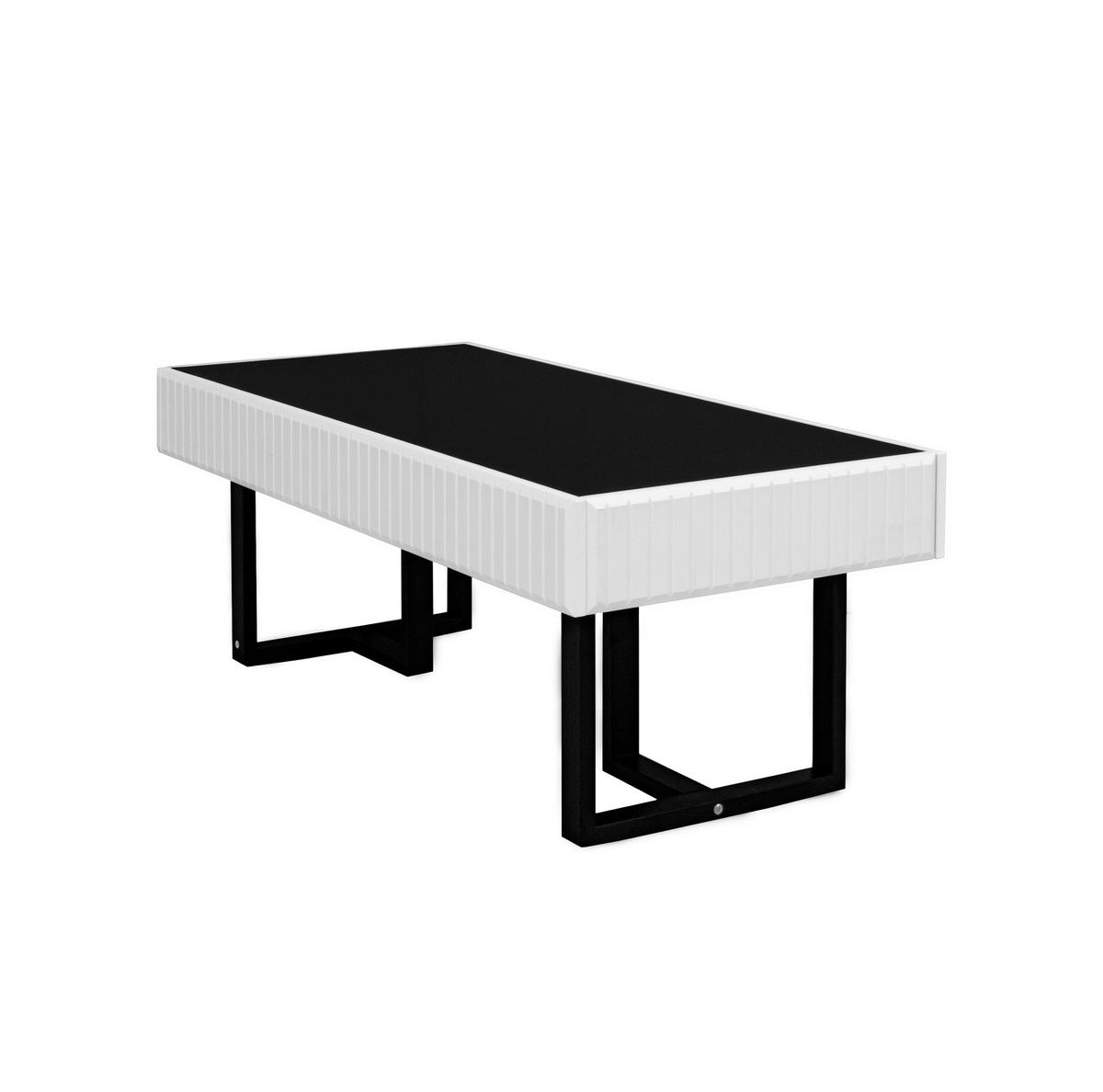 COUCHTISCH 110/50,5/41 cm Schwarz-Weiß aus MDF und Spanplatte hochglänzend - Schwarz, Holzwerkstoff (110/50.5/41cm) - OKWISH
